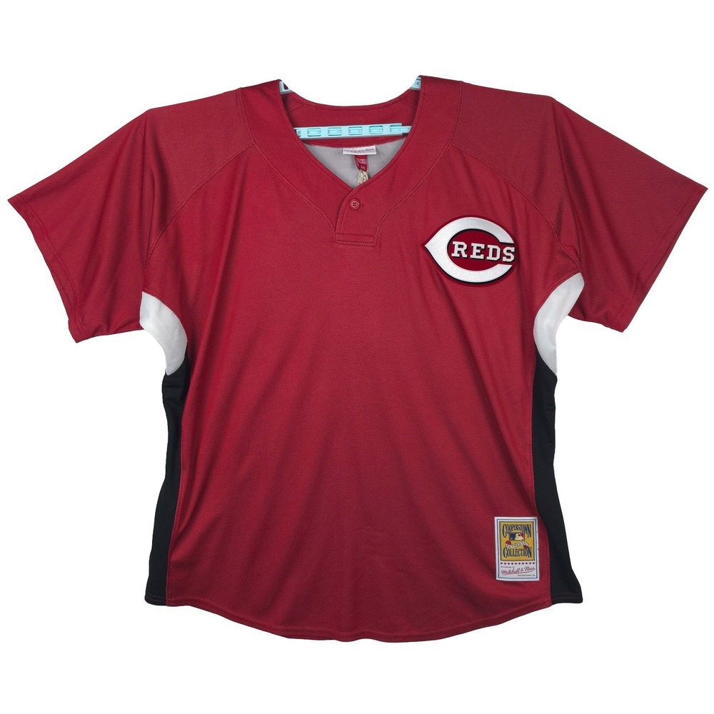 Authentic Ken Griffey Jr Reds Mitchell & Ness MLB 2XL XXL BP Jersey Red #3 NWT